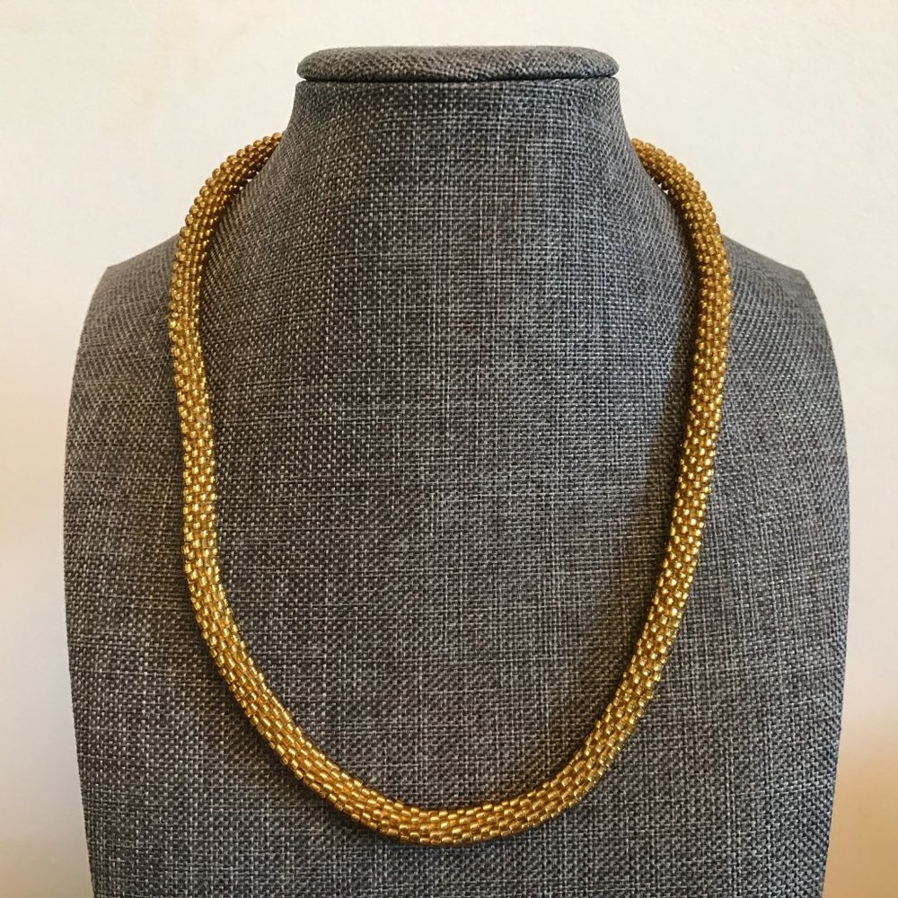Gold Bead Woven Choker